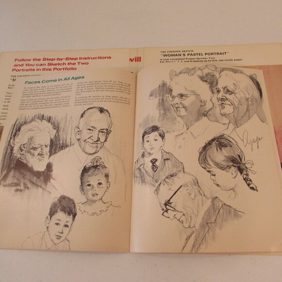 Vintage 1971 Craftint Portrait Sketching Instruction Booklet - Picture 14 of 16